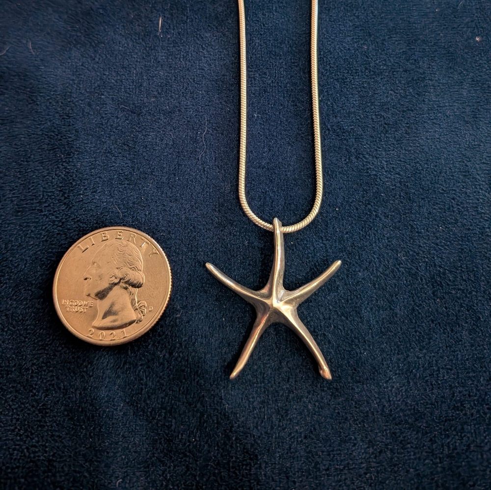 Sterling Silver Starfish Pendant Necklace